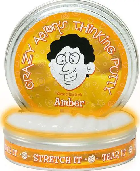 Crazy Aaron's Thinking Putty 2 PACK of 2 inch tins 1 each of Amber & Aura 