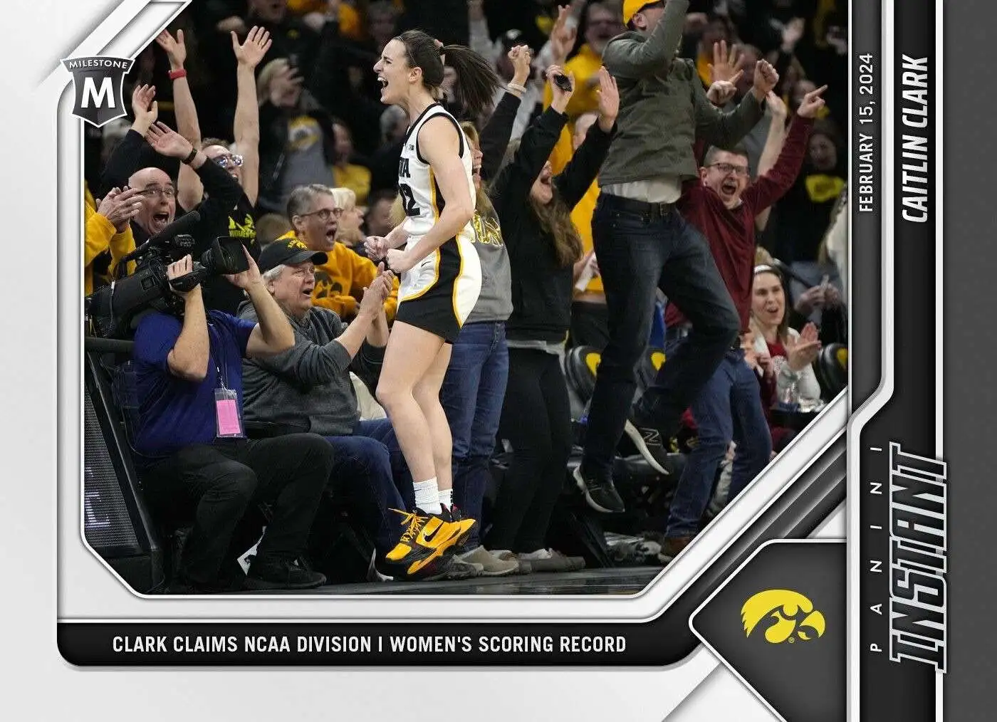Panini Iowa Hawkeyes 2023-24 Instant Milestone Basketball 1 of 5000 Caitlin Clark #48 [Claims NCAA Division 1 Women's Scoring Record]