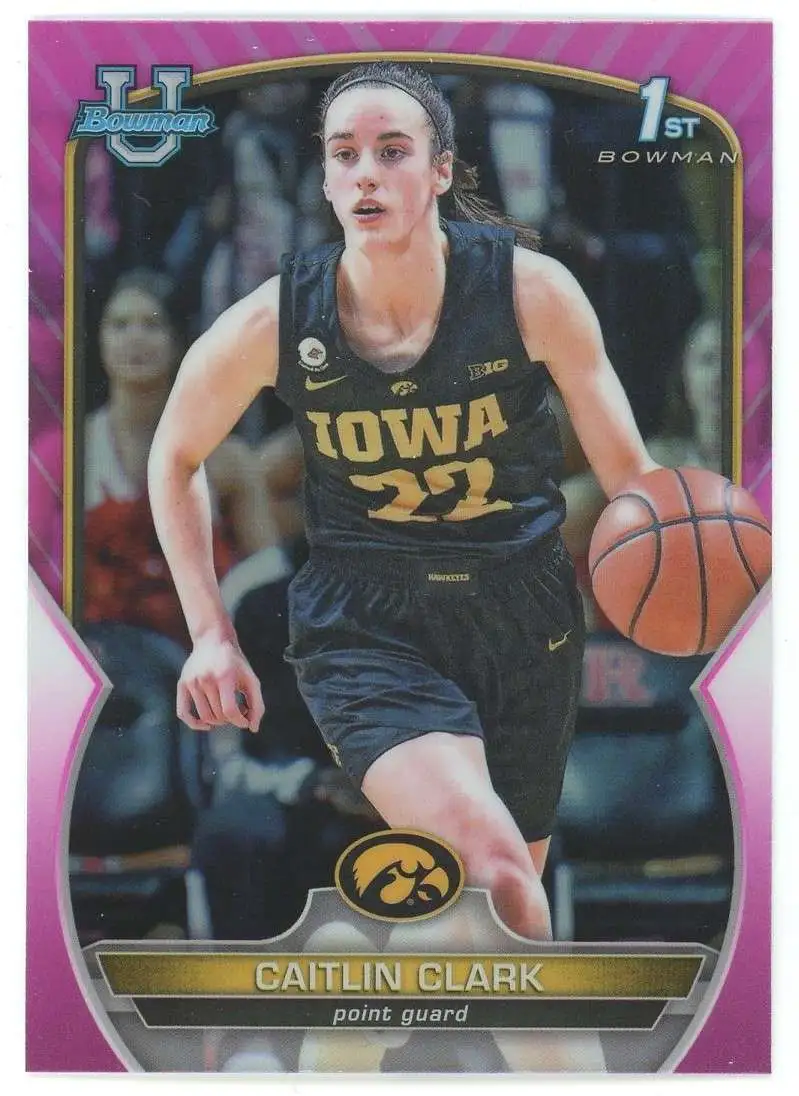 WNBA 2023 Bowman Chrome University Pink Refractor Caitlin Clark #50 [1st Bowman]