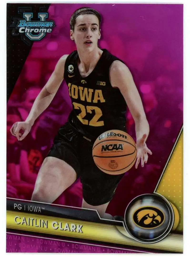 2023-24 Bowman University Chrome #34 Caitlin Clark Basketball Card - Iowa Hawkeyes