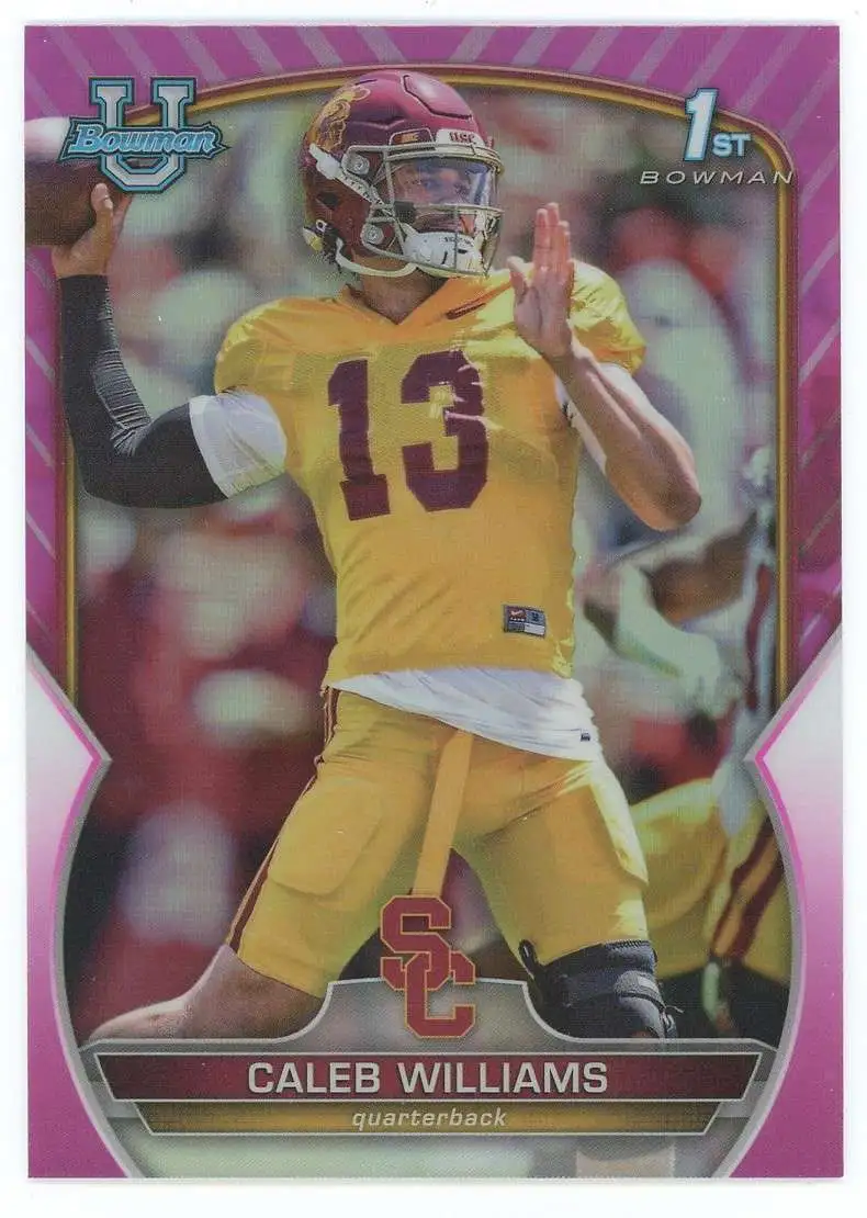 NFL Topps 2022 Bowman University Chrome Pink Refractor 1st Bowman Caleb Williams #50 [Pre-Rookie]