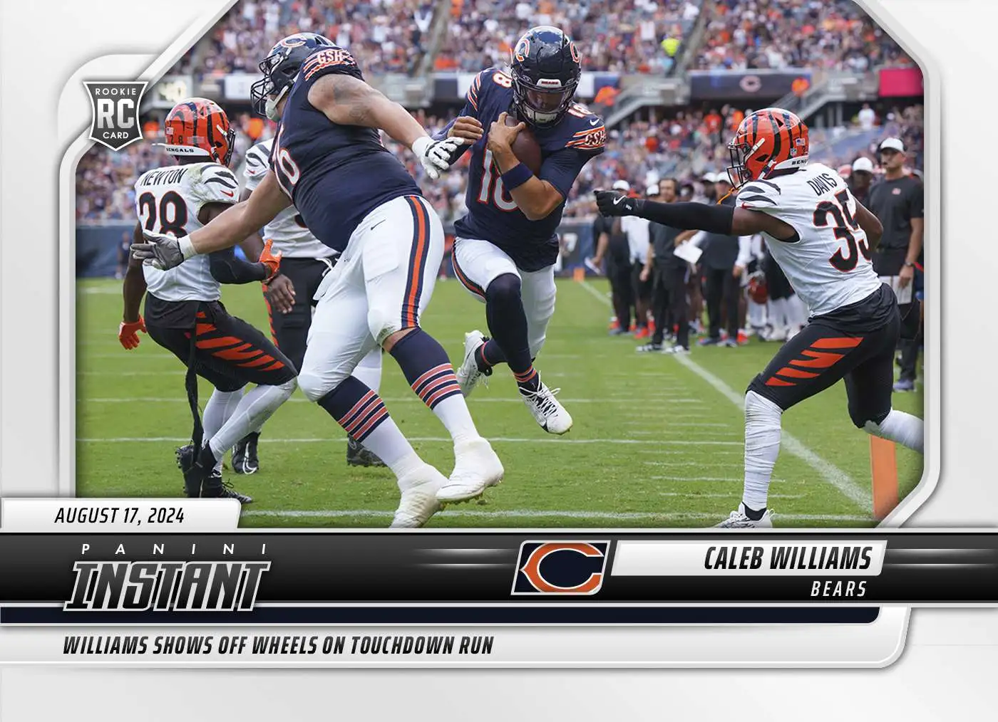 NFL Chicago Bears 2024 Instant Preseason Football Single Card Caleb  Williams 13 Rookie - ToyWiz