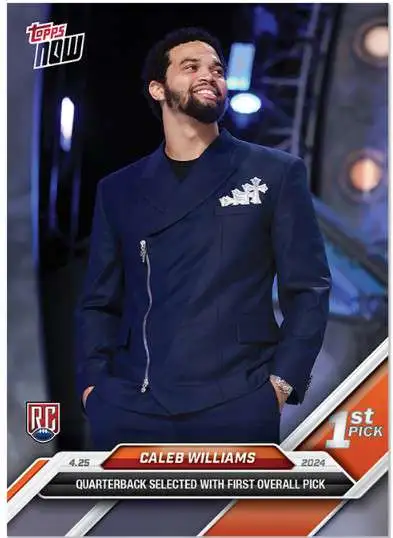 NFL Chicago Bears 2024 NOW Football Caleb Williams D-1 [Rookie Card, Quarterback Chosen as 1st Overall Pick]