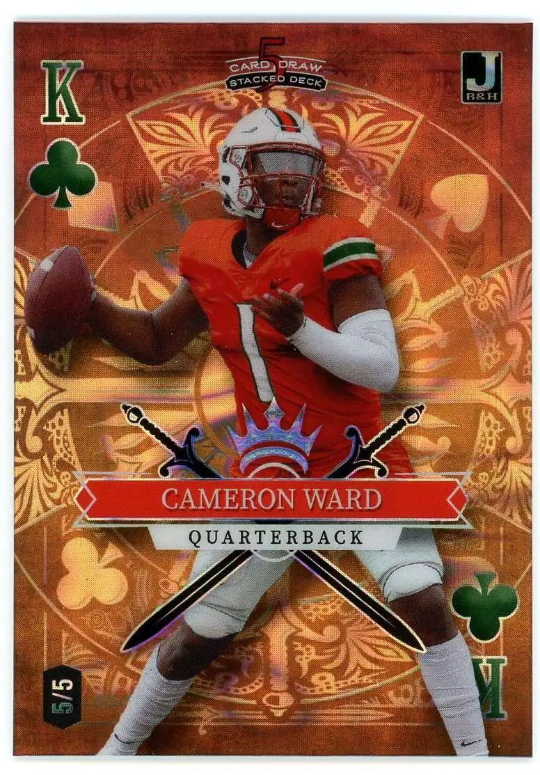 NFL 2023 Wild Card 5 Draw Stacked Deck 5/5 King of Clubs Cameron Ward SD-CW