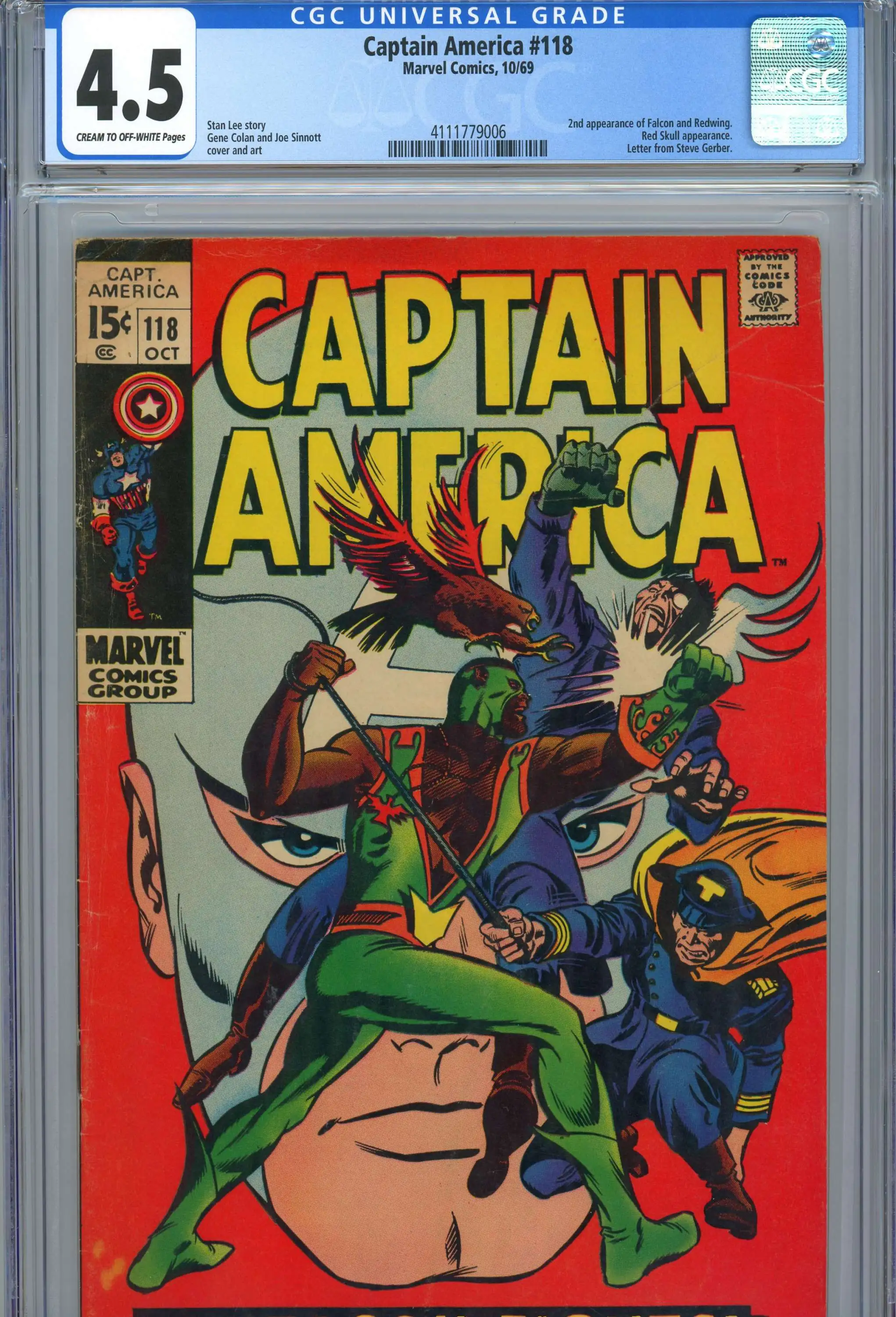 Marvel Captain America #118 1969 Comic Book [CGC 4.5]