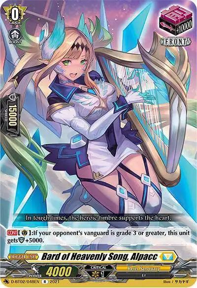 Cardfight Vanguard A Brush with the Legends Rare Bard of Heavenly Song, Alpacc D-BT02/048EN