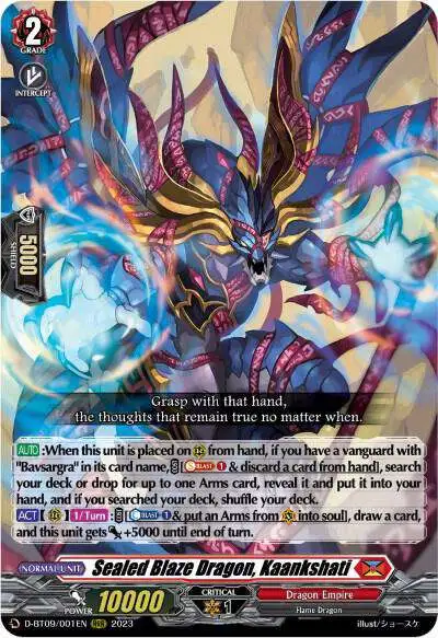Cardfight Vanguard Dragontree Invasion Triple Rare Sealed Blaze Dragon, Kaankshati D-BT09/001EN