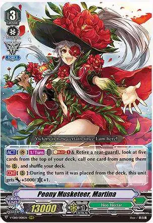 Cardfight Vanguard The Mysterious Fortune RRR Rare Peony Musketeer, Martina V-EB10/008