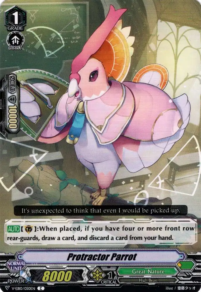 Cardfight Vanguard The Mysterious Fortune Common Protractor Parrot V-EB10/050