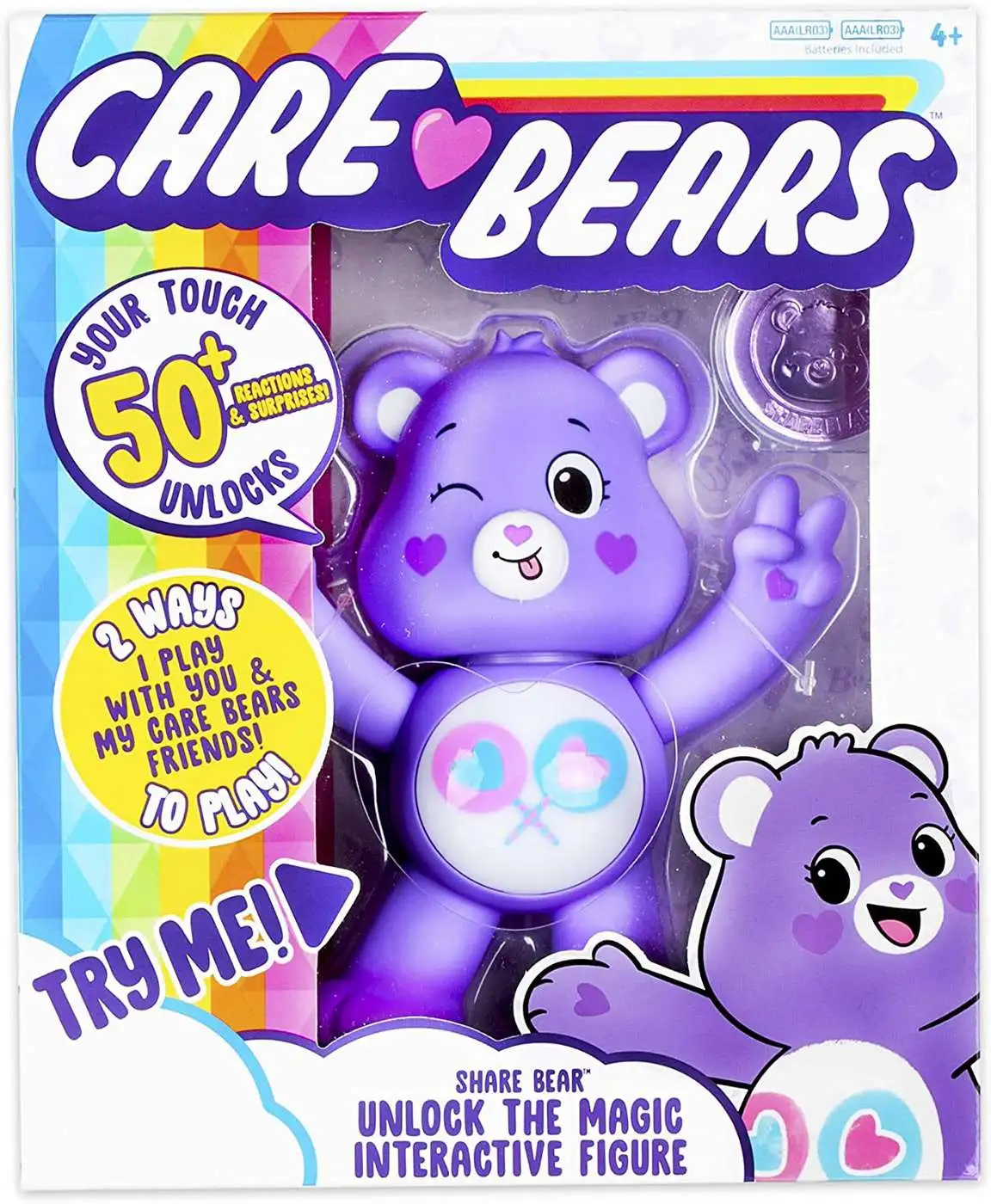 Care Bears Share Bear 4.5-Inch Interactive Figure [Unlock the Magic]