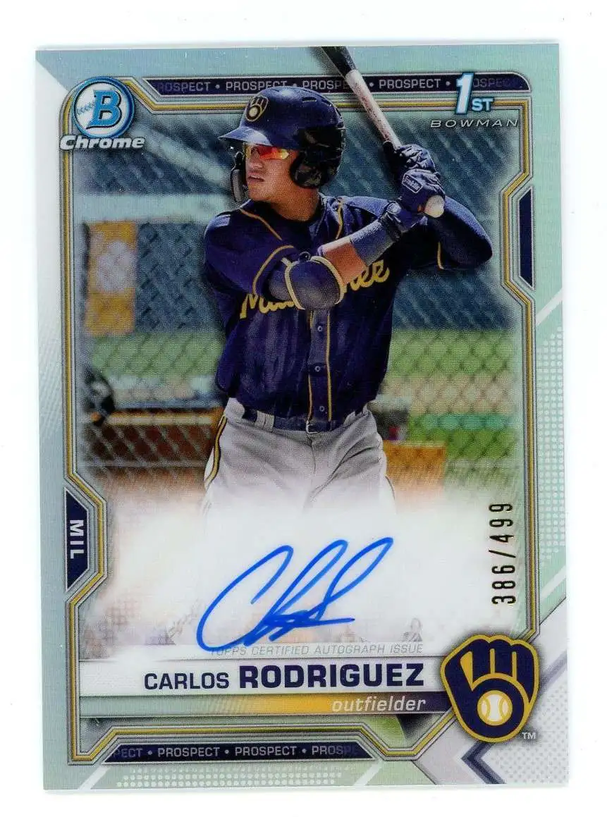 MLB 2021 Bowman Chrome 1st Bowman 386/499 Carlos Rodriguez CPA-CR [Auto]