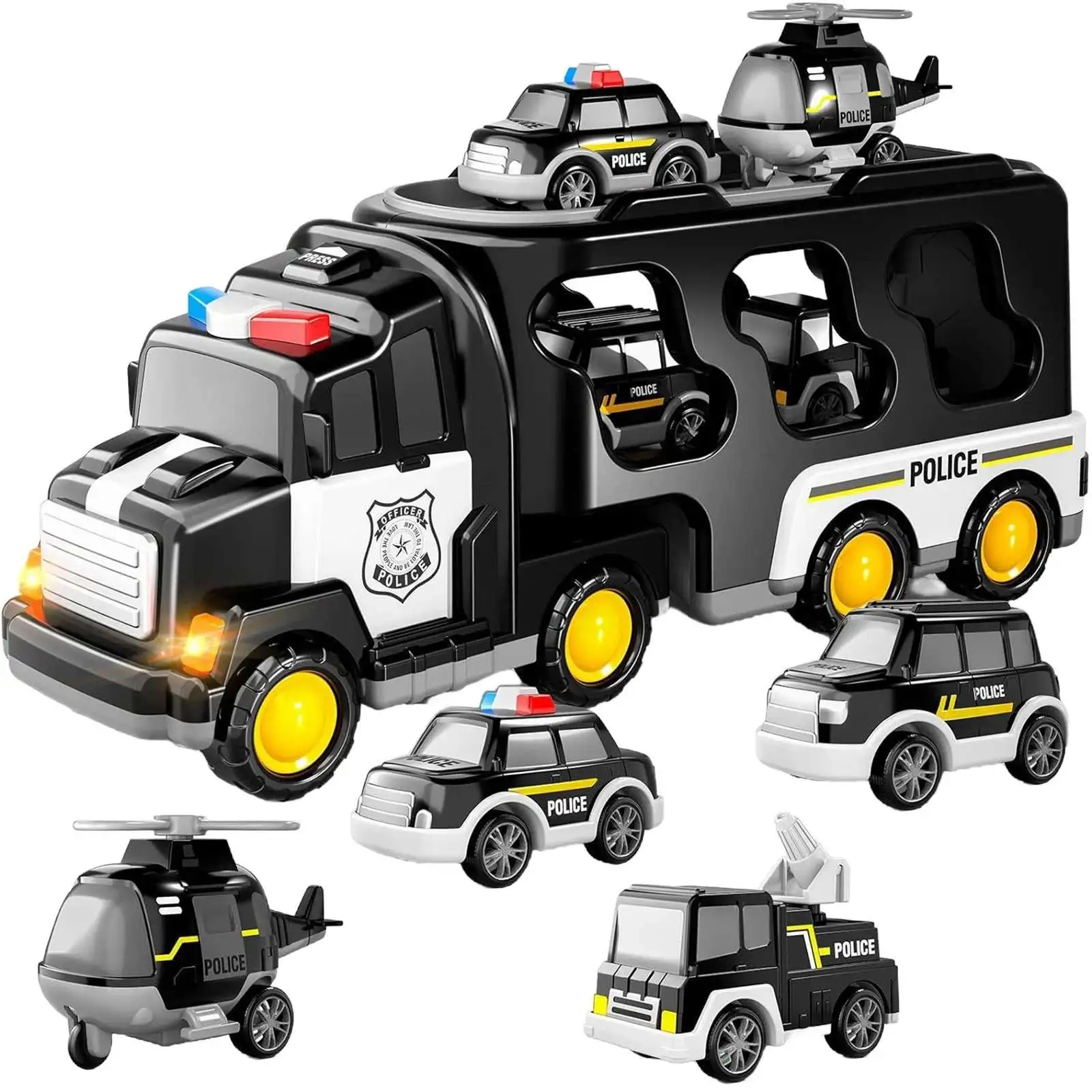 Police Carrier Truck Vehicle Set