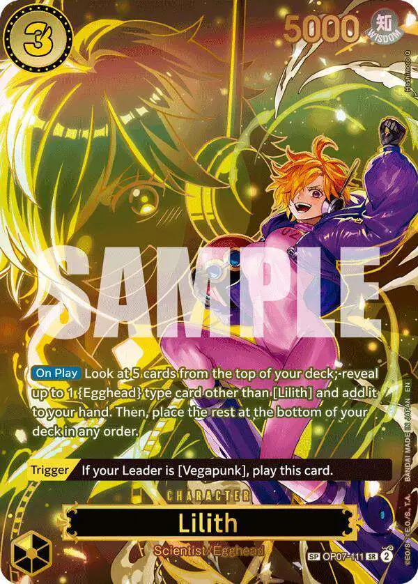 One Piece Trading Card Game Carrying On His Will Super Rare Lilith - OP07-111 OP07-111 [SP]