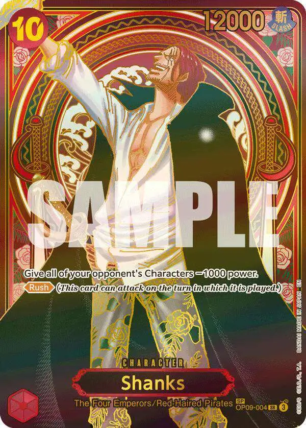 One Piece Trading Card Game Carrying On His Will Super Rare Shanks - OP09-004 OP09-004 [SP Gold]