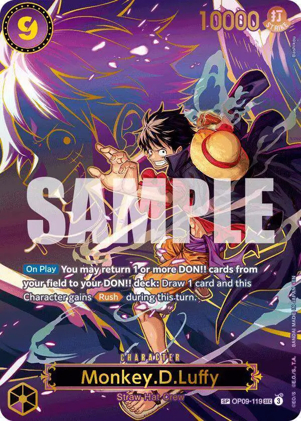 One Piece Trading Card Game Carrying On His Will Single Card Monkey.D.Luffy  - OP09-119 OP09-119 SP - ToyWiz