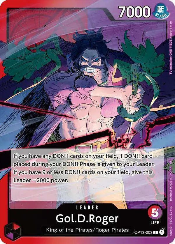 One Piece Trading Card Game Carrying On His Will Leader Gol.D.Roger OP13-003