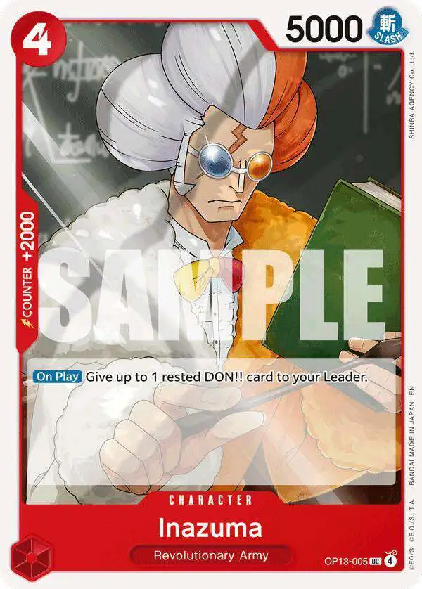 One Piece Trading Card Game Carrying On His Will Uncommon Inazuma OP13-005
