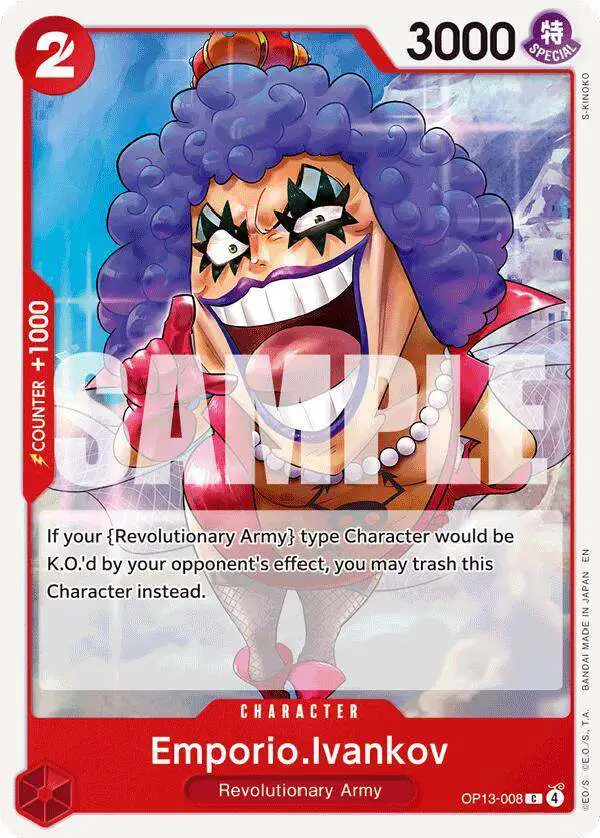 One Piece Trading Card Game Carrying On His Will Common Emporio.Ivankov  OP13-008