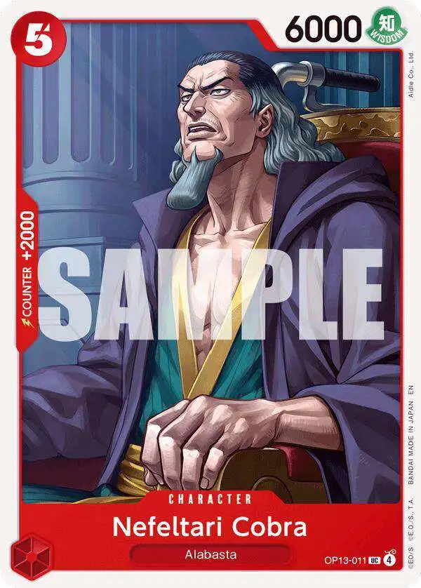 One Piece Trading Card Game Carrying On His Will Uncommon Nefeltari Cobra OP13-011