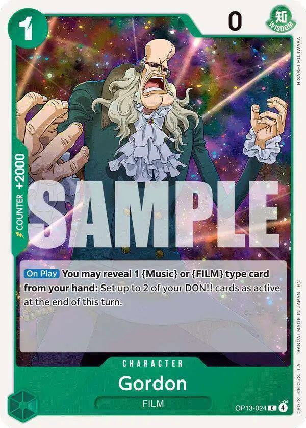 One Piece Trading Card Game Carrying On His Will Common Gordon OP13-024