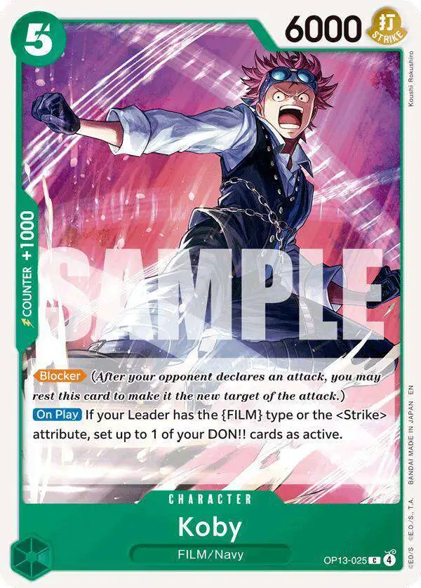 One Piece Trading Card Game Carrying On His Will Common Koby OP13-025