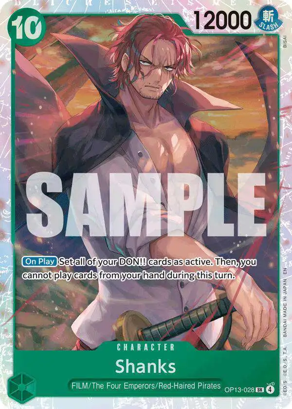 One Piece Trading Card Game Carrying On His Will Super Rare Shanks OP13-028