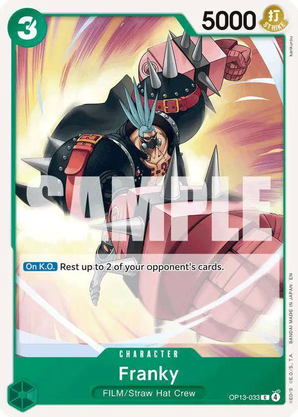 One Piece Trading Card Game Carrying On His Will Common Franky OP13-033