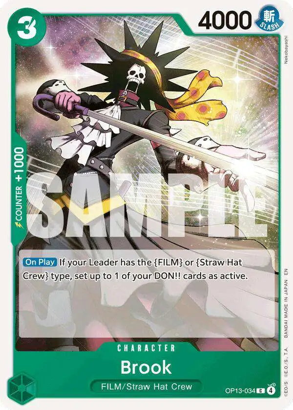 One Piece Trading Card Game Carrying On His Will Common Brook OP13-034