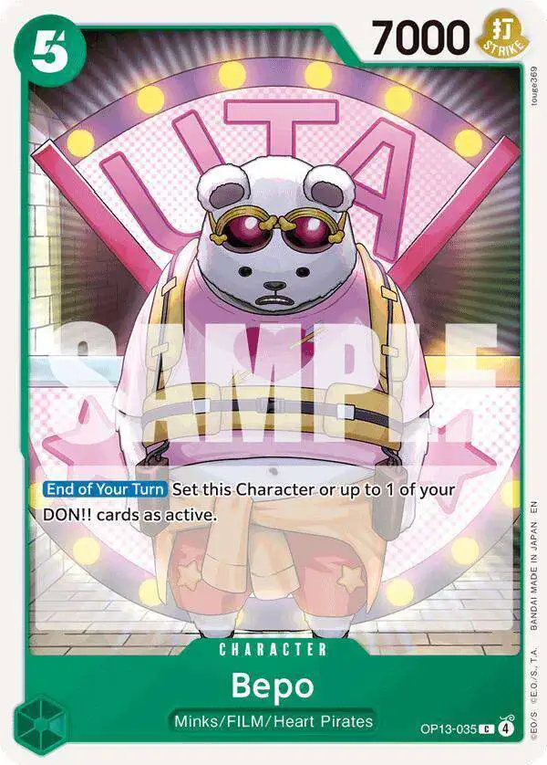 One Piece Trading Card Game Carrying On His Will Common Bepo OP13-035