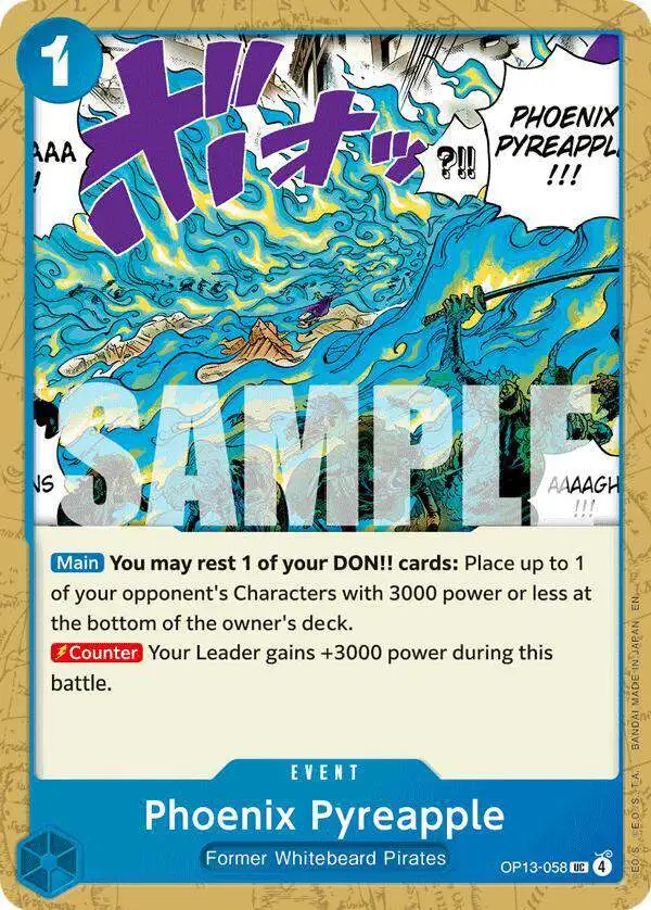 phoenix pokemon card ONE PIECE CARD GAME OP13-058 UC Phoenix Pyreapple main image 1