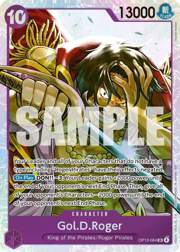 One Piece Trading Card Game Carrying On His Will Super Rare Gol.D.Roger OP13-064