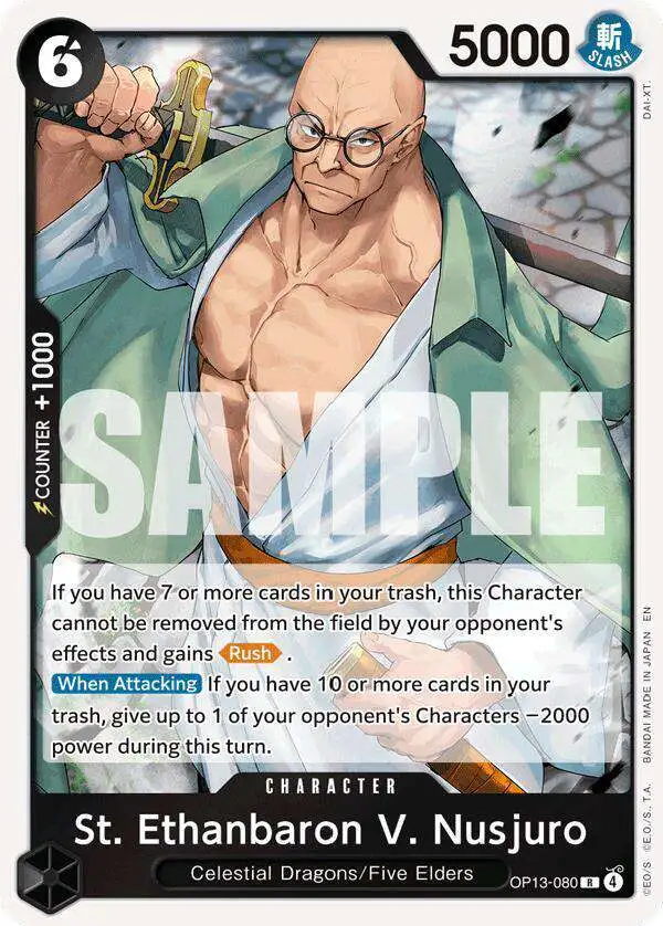 One Piece Trading Card Game Carrying On His Will Rare St. Ethanbaron V. Nusjuro OP13-080