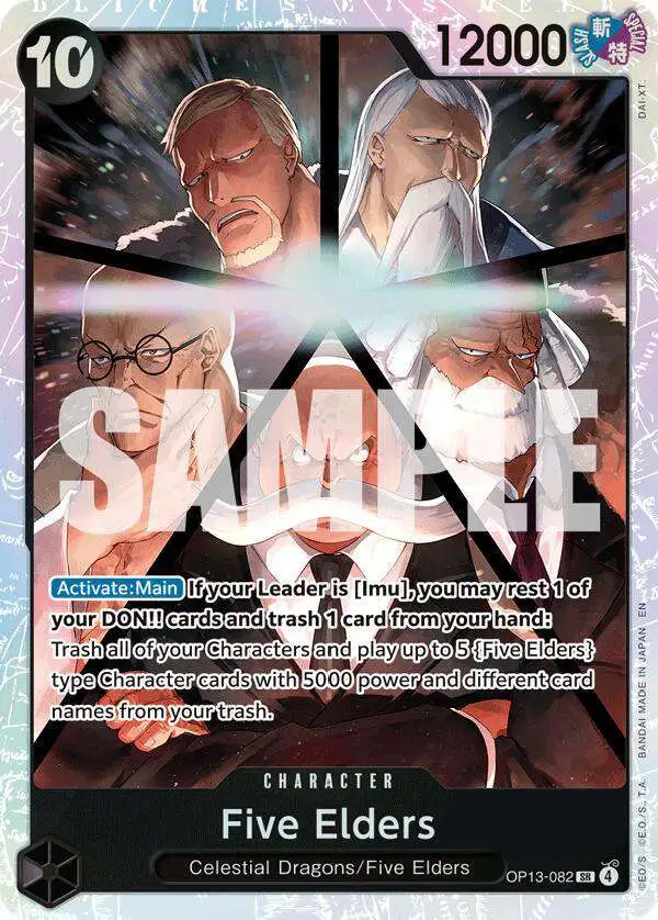 One Piece Trading Card Game Carrying On His Will Super Rare Five Elders OP13-082