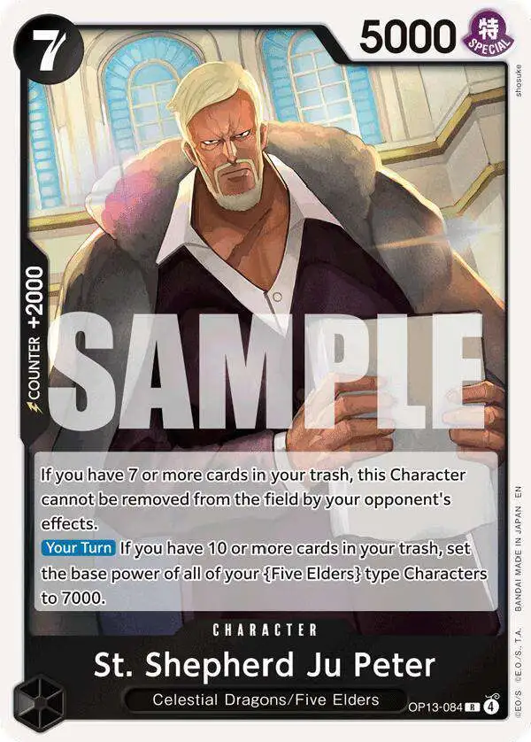 One Piece Trading Card Game Carrying On His Will Rare St. Shepherd Ju Peter OP13-084