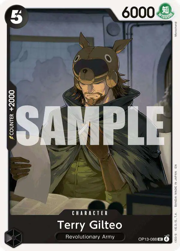 One Piece Trading Card Game Carrying On His Will Uncommon Terry Gilteo OP13-088
