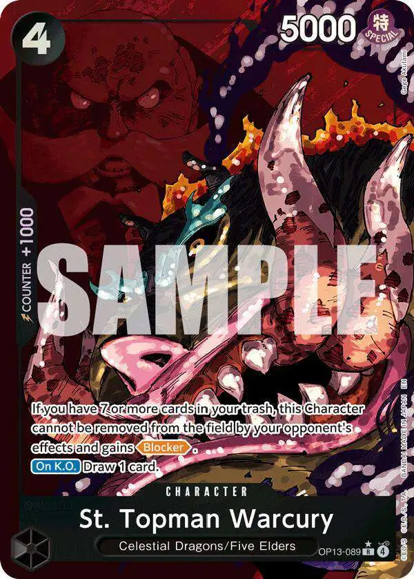 One Piece Trading Card Game Carrying On His Will Rare St. Topman Warcury OP13-089 [Alternate Art]