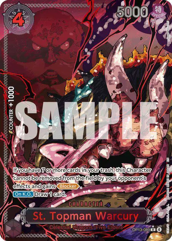 One Piece Trading Card Game Carrying On His Will Rare St. Topman Warcury OP13-089 [Parallel]