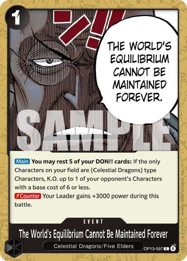 One Piece Trading Card Game Carrying On His Will Common The World's Equilibrium Cannot Be Maintained Forever OP13-097