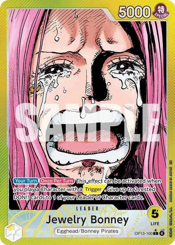 One Piece Trading Card Game Carrying On His Will Leader Jewelry Bonney OP13-100 [Alternate Art]