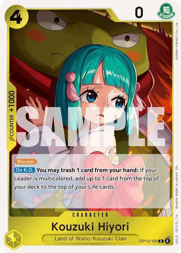 One Piece Trading Card Game Carrying On His Will Rare Kouzuki Hiyori OP13-104
