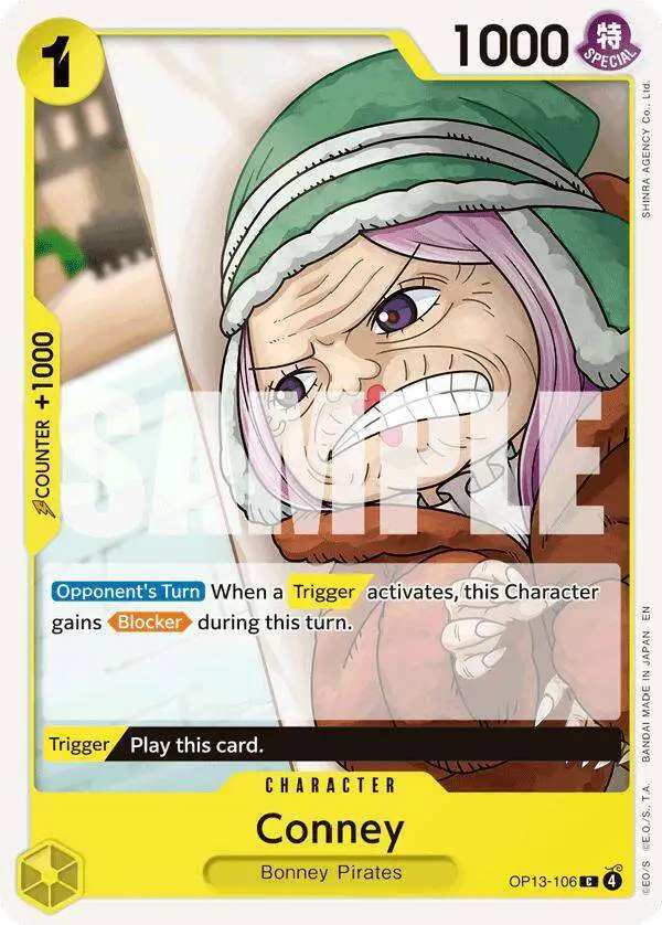 One Piece Trading Card Game Carrying On His Will Common Conney OP13-106