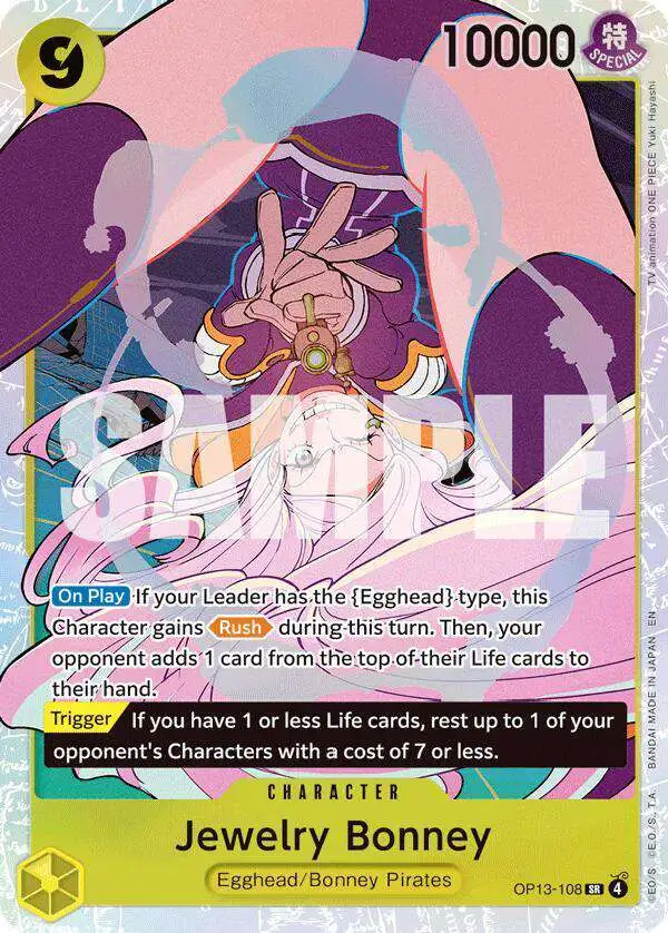 One Piece Trading Card Game Carrying On His Will Super Rare Jewelry Bonney OP13-108