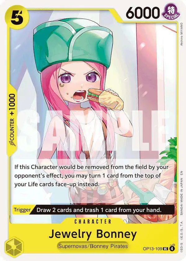 One Piece Trading Card Game Carrying On His Will Uncommon Jewelry Bonney OP13-109
