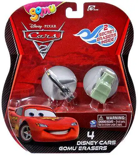 Disney / Pixar Cars Cars 2 Gomu Siddeley & Sarge Gomu Erasers 4-Pack [Damaged Package]