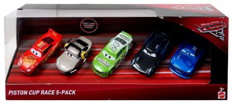 Disney / Pixar Cars Cars 3 Spokes, McQueen, Yardley, Swervez & Storm Diecast Car 5-Pack [Piston Cup Race, Damaged Package]