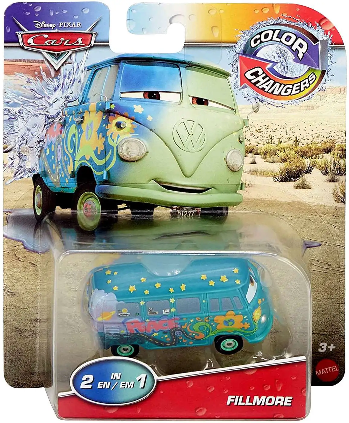 Disney / Pixar Cars Cars 3 Color Changers Fillmore Diecast Car [Damaged Package]