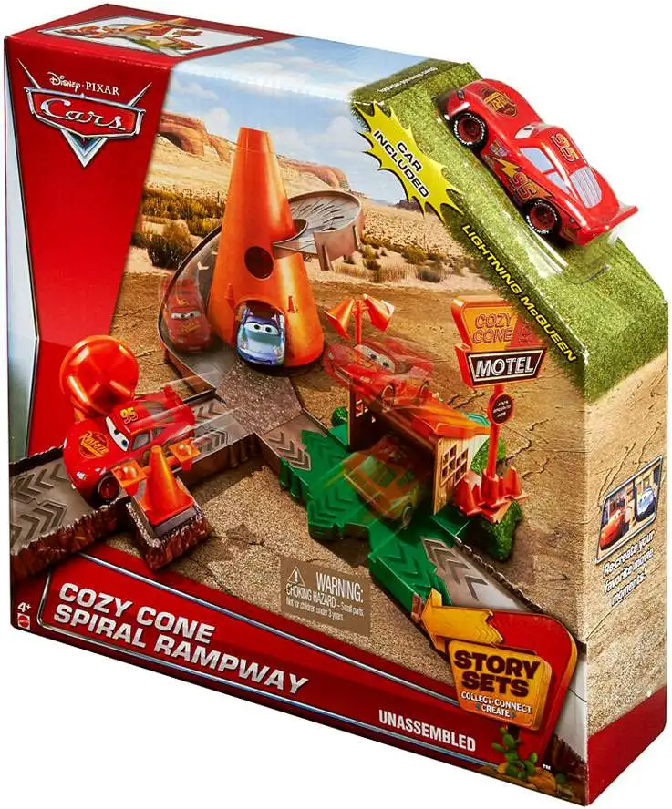 Disney Pixar Cars Story Sets Cozy Cone Motel Spiral Rampway Playset Mattel Toys ToyWiz