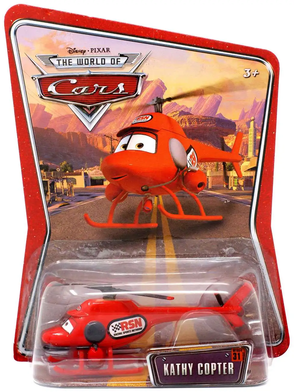 Disney / Pixar Cars The World of Cars Series 1 Dinoco Lightning McQueen  Diecast Car [Damaged Package]