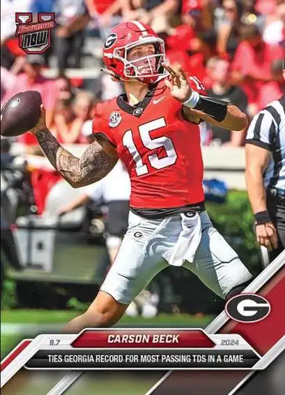 NCAA Georgia Bulldogs 2024 Bowman U NOW Football Carson Beck #8