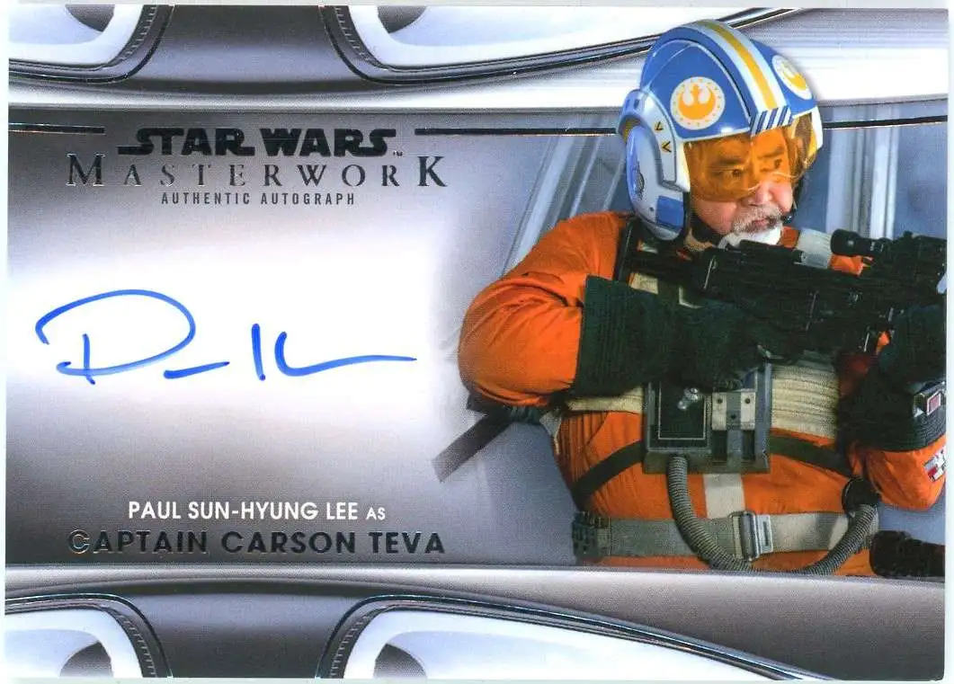 Star Wars 2021 Masterwork Paul Sun-Hyung Lee as Captain Carson Teva Autographed Single Card MWA-PL